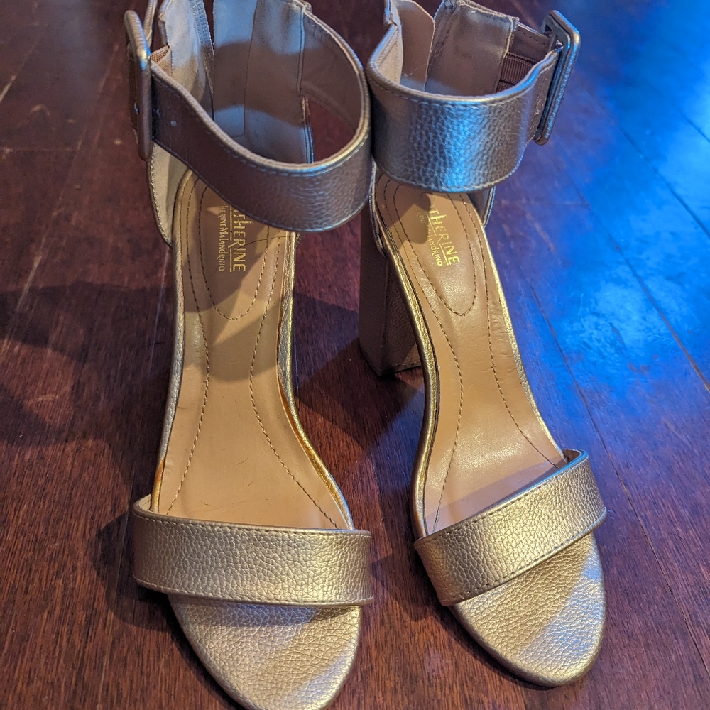 Gold Block Heels